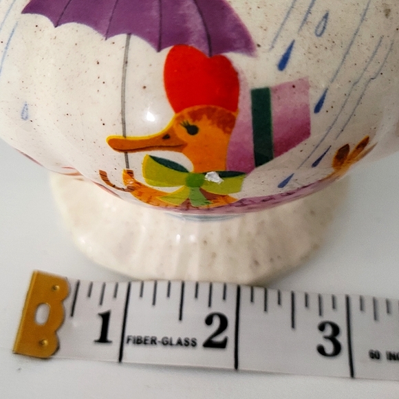 Rare Vintage 1975 Arnels Ceramic Pitcher with Duck Family in the Rain 🐥☔ - Picture 10 of 11